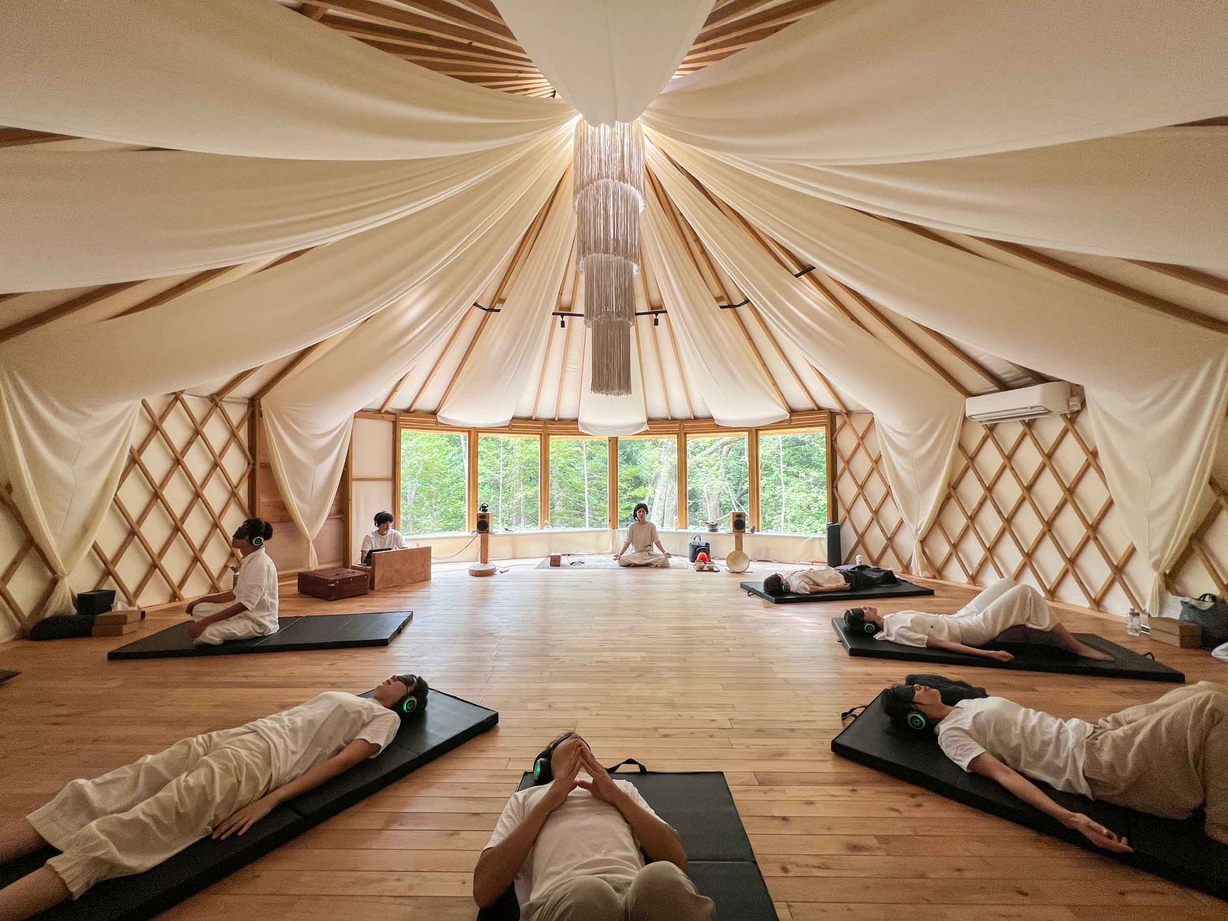 Full view of the ger hall at nehan Retreat Center